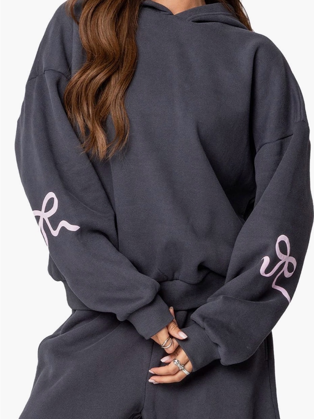 Edikted Bonney bow sleeve hoody